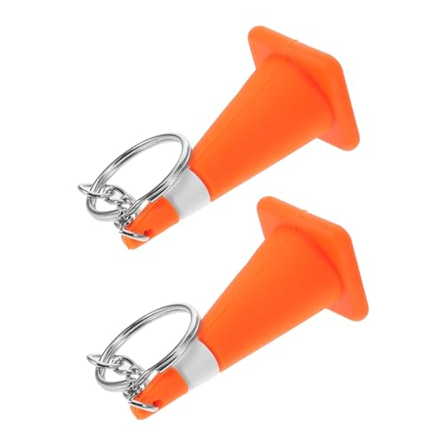 CIYODO 2Stücke Mini Verkehrskegel Schlüsselanhänger Sicherheitskegel Schlüsselanhänger Für Bau Und Party Als Taschen Und Schlüsselzubehör Farbenfrohes Design Spaß von CIYODO