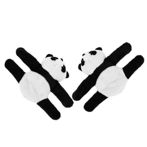 CIYODO 2Stücke Plüsch Panda Slap Armband Süßes Stofftier Hugger für Partys Tier Mottopartys und Geburtstagsgeschenke Dekorative Armbänder Sicher für Haut von CIYODO