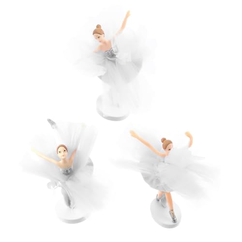 CIYODO 3 Sätze Kuchendekoration christmas weihnachten Basteln Sie eine Puppenhausdekoration tanzende Ballerina-Mädchenfigur Hochzeitsdekorationen Gedenkgeschenke Party-Kuchen-Dekor Wagen von CIYODO