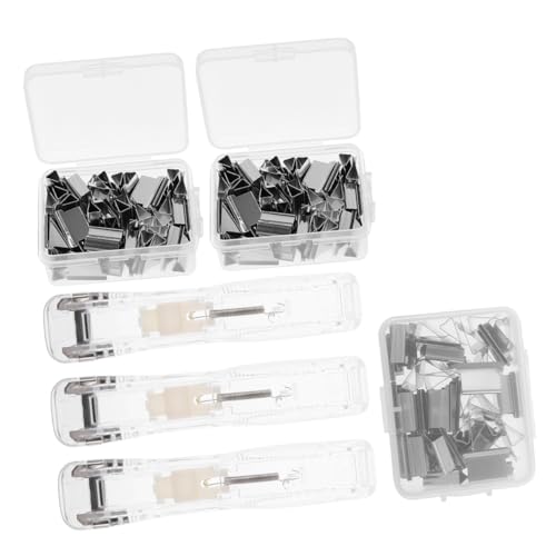 CIYODO 3 Sätze Wiederverwendbarer Clip-dispenser Transparent Platzsparend für Büro und Schule mit Nachfüllclips Umweltfreundlich Nachhaltige Heftklammer-alternative von CIYODO