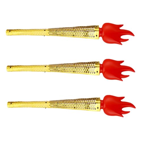 CIYODO 3 Stück Simulierte Fackel Leuchten Zauberstab Partyspiele Für Cosplay Fackel Lange Fackel Für Leistung Taschenlampenspielzeug Aus Kunststoff Golden Abs von CIYODO