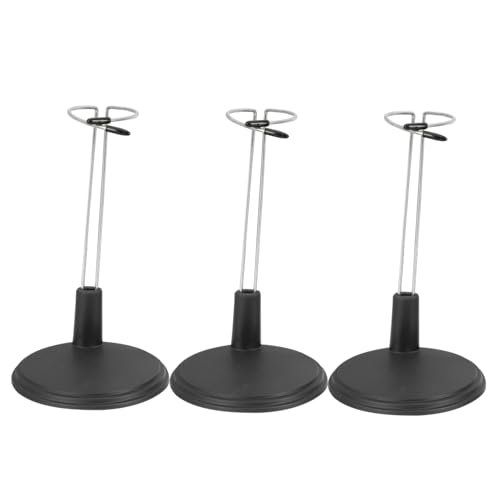 CIYODO 3 Stück Stützrahmen für Puppen Stand einstellbar Puppenständer Puppe Steht Halter Puppenregal Stofftierständer Figurenständer Figuren-Präsentationsständer PVC Black von CIYODO