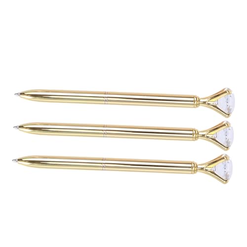 CIYODO 3 Stück Teiliges Kugelschreiber Gold Metall mit Großem Diamant Glitzer Glattes Schreibvergnügen Verschleißfest Edle Büro und Schulstifte als Geschenkidee CIYODO 3 Stück Teiliges Kugelschreiber Gold Metall mit Großem Diamant Glitzer Glattes Schreibvergnügen Verschleißfest Edle Büro und Schulstifte als Geschenkidee von CIYODO