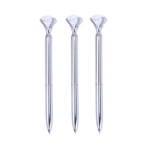 CIYODO 3 Stück Teiliges Kugelschreiber mit Großem Diamantbesatz Metallischer Kugelschreiber in Silber Langlebig und Glatt Schreibend für Schule und Büro als CIYODO 3 Stück Teiliges Kugelschreiber mit Großem Diamantbesatz Metallischer Kugelschreiber in Silber Langlebig und Glatt Schreibend für Schule und Büro als von CIYODO