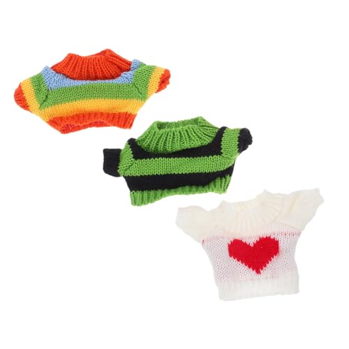 CIYODO 3 Stücke Gestrickte Puppe Outfit Ausgestopften Bären Plüsch Spielzeug Kleidung Zubehör Bär Pullover Für Puppen DIY Dress Up von CIYODO
