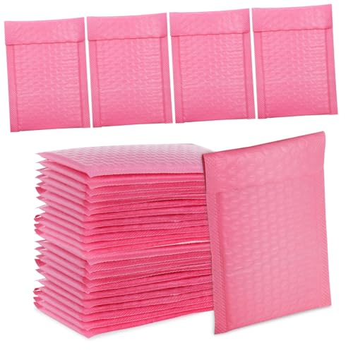CIYODO 30 Stück Selbstklebende Gepolsterte Versandtaschen mit Luftpolster Rosa Gepolsterte Umschläge für Sicheren Versand von Schmuck Handarbeiten für Kleine Unternehmen von CIYODO
