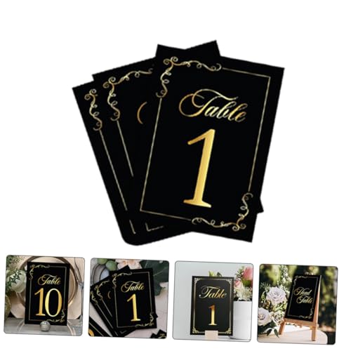 CIYODO 30 Stück Teiliges Papier-tischnummern Karten Doppelseitig Schwarzes Goldprägung für Hochzeit Geburtstag Bankett Hotel Sitzplatznummern Dekorativ Praktisch von CIYODO
