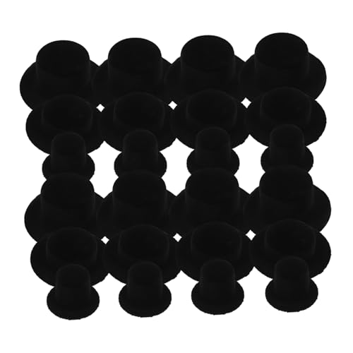 CIYODO 30Stücke Puppenhüte DIY Bastelmaterial für Schneemann und Dekoration Kleine Schwarze für Kreative Weihnachtsprojekte und Puppenaccessoires von CIYODO