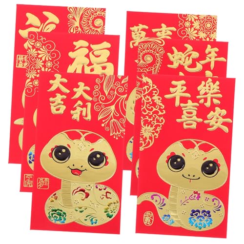 CIYODO 36 Stück Teiliges Rote Umschläge für Chinesisches Neujahr Schlangenjahr Traditionelle Frühlingsfest Dekoration Langlebige Farbenfrohe Geldumschläge mit Praktischem Format für Grüße von CIYODO