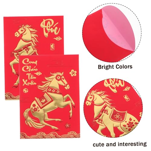 CIYODO 360 Stück Rote Umschläge Jahr Des Pferdes Festliche Hong Bao Umschläge mit Vietnamesischem Text für Frühlingsfest Hochzeit Geburtstag Lunar Neues Jahr von CIYODO