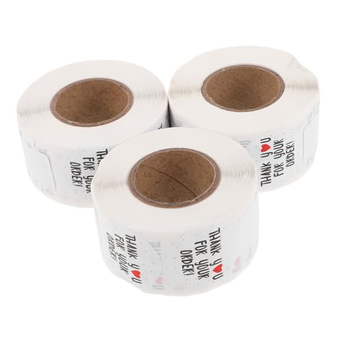 CIYODO 3Roll Danke für Ihre Bestellung Aufkleber Rund Selbstklebende Etiketten zum Versiegeln von Umschlägen Versandkartons Geschenkverpackungen für Kleinunternehmen und Feiern von CIYODO