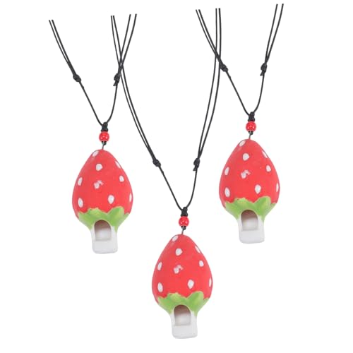 CIYODO Halskette Mit Pfeife Aus Keramik in Erdbeerform Für Jungen Und Mädchen Mit Musikspielzeug Und Schlüsselband CIYODO Halskette Mit Pfeife Aus Keramik in Erdbeerform Für Jungen Und Mädchen Mit Musikspielzeug Und Schlüsselband von CIYODO