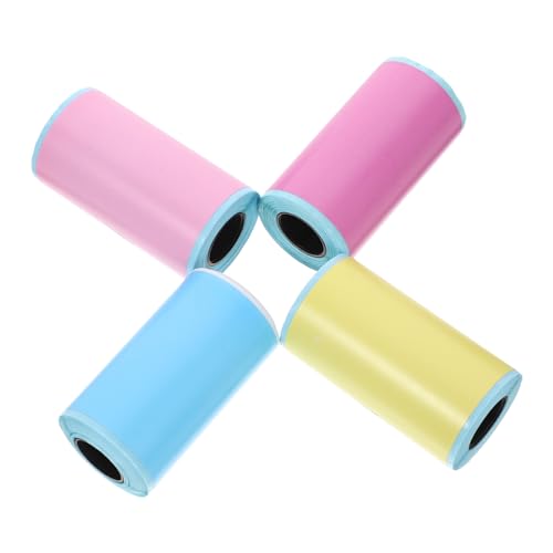 CIYODO 4 Rollen Selbstklebende Thermoetiketten in Farben Kompatibel mit Mini Thermodruckern Bedruckbare Aufkleber für Fotos Etiketten und Notizen Langlebig und Vielseitig Einsetzbar von CIYODO
