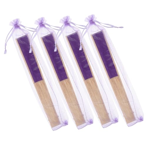 CIYODO 4 Stück Chinesischer Faltfächer Teiliges aus Langlebigem Leicht Tragbar Dekorativ als DIY Hochzeit Fan Tanz und Party Accessoire mit Vintage Stil von CIYODO