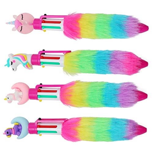 CIYODO 4 Stück Einhorn Kugelschreiber Plüsch Druckkugelschreiber Bunte Farben Mädchen Stifte Weiche Spitze Schulbedarf CIYODO 4 Stück Einhorn Kugelschreiber Plüsch Druckkugelschreiber Bunte Farben Mädchen Stifte Weiche Spitze Schulbedarf von CIYODO