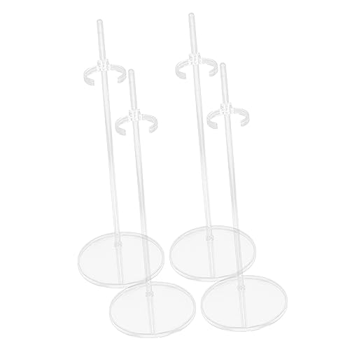 CIYODO 4 Stück Figurenständer Puppenhalter Puppenlagerregal Puppenstütze Spielzeughalterung Puppenständer Puppenständer Puppenständer Mini Puppenständer Puppenregal Transparenter von CIYODO
