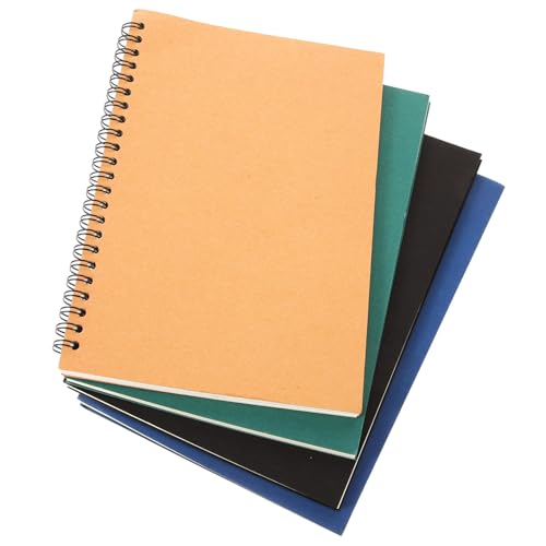 CIYODO 4 Stück Notizblock mit Spiralbindung Teiliges Kraftpapier Notizhefte mit Praktische Spiralnotizbücher für Büro Schule und Tägliche Planung von CIYODO