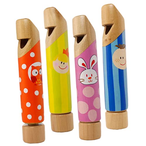 CIYODO 4 Stück Pfeife aus Holz Bunte Diapfeife pfeifen Kinderpfeife Schiebepfeife Instrumente für Slide Whistle-Instrument Zugpfeife für Kinderspielzeug hölzern von CIYODO