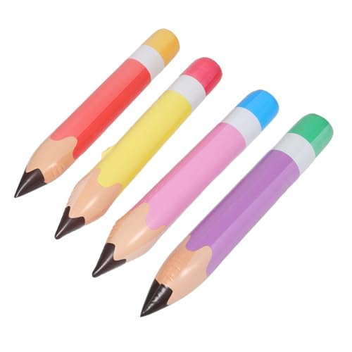 CIYODO 4 Stück Teiliges Aufblasbare Riesen-bleistifte aus Robustem PVC Bunte Partydeko für Klassenzimmer Schulanfang Abschlussfeiern Kreative Dekoration für Schulveranstaltungen von CIYODO