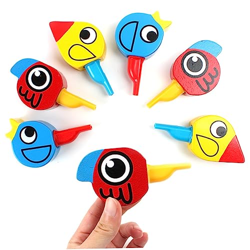 CIYODO 4 Stück Teiliges Holzpfeifen in Vogel Form Buntes Cartoon Pfeifenspielzeug für Fördert Hörentwicklung und Musikinteresse für Jungen und Mädchen zu Geburtstag und Zufällige Farbe von CIYODO