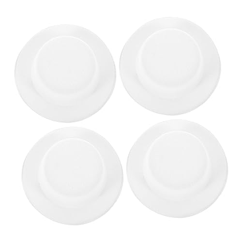 CIYODO 4 Stück Teiliges Kleine Puppenhüte Weiß Flache Oberseite Handgefertigter Filzhut Dekoration für Puppenkleidung DIY Bastelbedarf Langlebig und Elegant von CIYODO