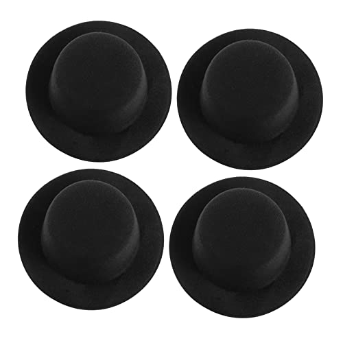CIYODO 4 Stück Teiliges Mini Doll Hut Schwarz für DIY Puppendekoration Schneemann Mütze Partyhüte Bastelzubehör für Puppen und Bären von CIYODO