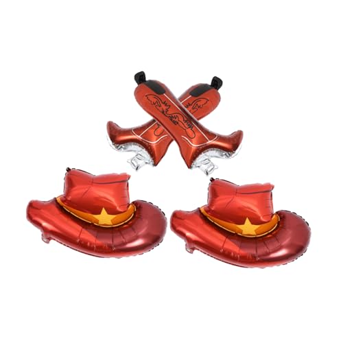 CIYODO 4 Stück Western Themen Folienballons Cowboyhut Stiefel Ballons für Geburtstagsfeiern Dekoration für Fotos Events mit Familie und Freunden CIYODO 4 Stück Western Themen Folienballons Cowboyhut Stiefel Ballons für Geburtstagsfeiern Dekoration für Fotos Events mit Familie und Freunden von CIYODO