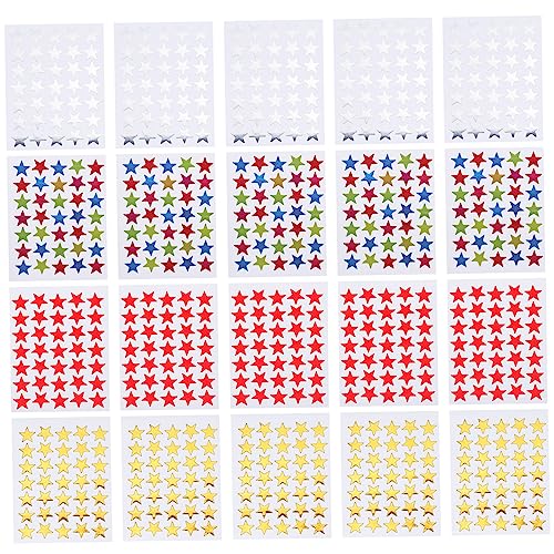 CIYODO 40 Blatt Sterne-Aufkleber Stickers for Sticker für belohnungssticker Aufkleber für schulzeug Etiketten für Schreibwaren Sternaufkleber Silberne Aufkleber von CIYODO