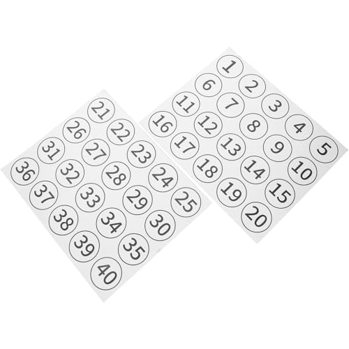 CIYODO 40 Stück Selbstklebende Zahlenaufkleber aus PVC Transparente Nummernetiketten für Büro Klassenzimmer und Lager Praktische Beschriftungslösung Hochsichtbar und Langlebig von CIYODO