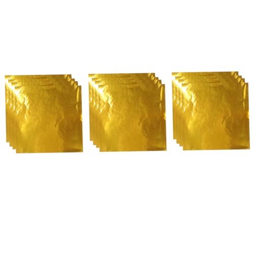 CIYODO 400 Stück Gold-Aluminiumfolie paketpapier packpapier Geschenkverpackung Geburtstags knabberzeug alufolie Snacks Bonbonverpackungen aus Folie Geschenkpapier für Schokolade Golden von CIYODO