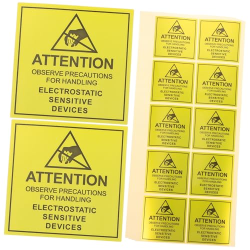 CIYODO 450 Stück Warnaufkleber Statische Geräte Aufkleber mit Starkem Kleber Elektrostatische Warnsignale Selbstklebend für Schutz und bei Empfindlichen Geräten CIYODO 450 Stück Warnaufkleber Statische Geräte Aufkleber mit Starkem Kleber Elektrostatische Warnsignale Selbstklebend für Schutz und bei Empfindlichen Geräten von CIYODO