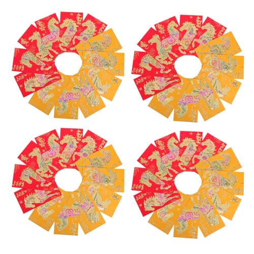 CIYODO 48 Stück Lunar Year Packets Horse Spring Festival Envelopes Vietnamese Style Money Pockets für Tet Geburtstag Hochzeit Feier mit Lebendigem Druck und Kulturellem Design von CIYODO