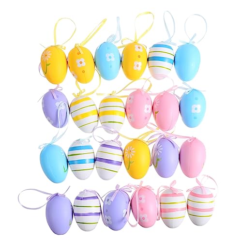 CIYODO 48 Stück Teiliges Kunststoff Ostereier zum Dekorieren Bastelbedarf für Ostern Diy Farbmöglichkeiten für Dekoration für Partys und Osterfeiern von CIYODO