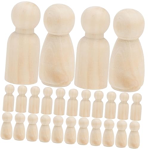 CIYODO 48Stücke Holzfiguren Unvollendete DIY Puppen Hölzerne Peg Personen zum Basteln für Kreative Holzfiguren für Fantasievolles und Deko von CIYODO