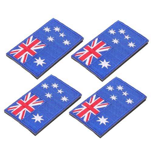 CIYODO 4Stücke Australien Flagge Patches zum Aufnähen Bestickte Abzeichen für Rucksack Jeans und Hüte Robuste und Vielseitige Stickerei für Nationalstolz und Patriotische Anwendungen von CIYODO