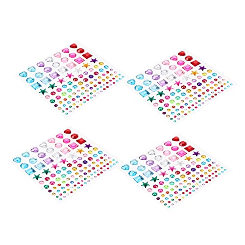 CIYODO 4blätter Farbige Gems Sticker Selbstklebende Glitzersteinchen Für Scrapbooking Handyhüllen Und Bastelprojekte Mit Bunten Kristallaufklebern Für Kreative Dekoration von CIYODO