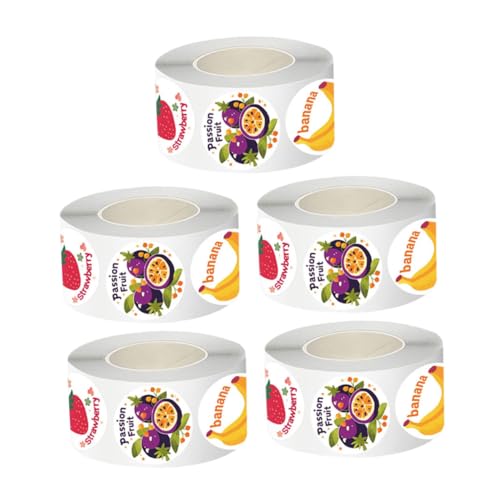 CIYODO 5 Rollen Obstetiketten Aufkleber Runde Selbstklebende Fruchtmotive für Verpackung Scrapbooking Lehrerbelohnungen und Partydekoration Realistische Food Sticker mit Starker Haftung CIYODO 5 Rollen Obstetiketten Aufkleber Runde Selbstklebende Fruchtmotive für Verpackung Scrapbooking Lehrerbelohnungen und Partydekoration Realistische Food Sticker mit Starker Haftung von CIYODO
