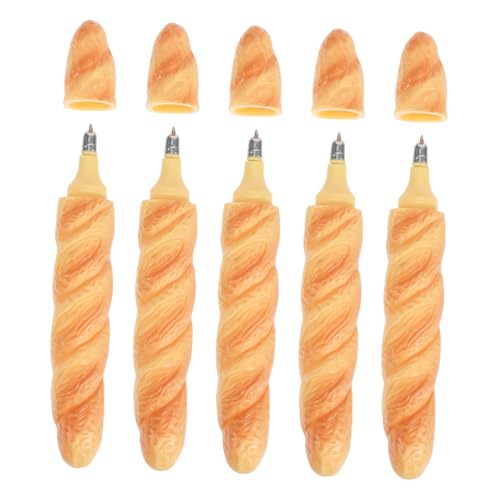 CIYODO 5 Stück Baguette Kugelschreiber mit Lustigem Brot Design Realistische Schreibgeräte für Büro Schule Kreative Dekoration für Schreibwarenliebhaber von CIYODO
