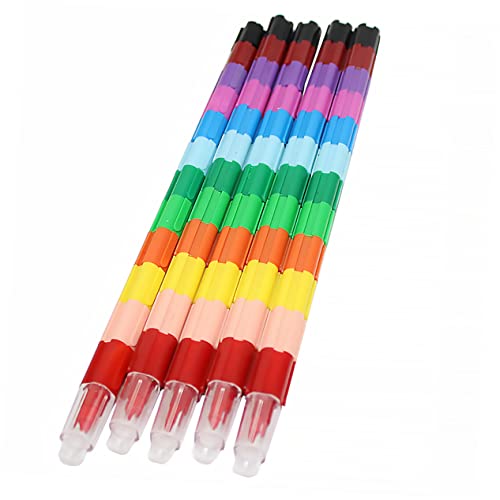 CIYODO 5 Stück Baustiftbauer Buntstifte spielsachen baubares Wachsmalstift- Buntstift zeichnen baubarer Buntstift für bunte Stapelkreide Plastik CIYODO 5 Stück Baustiftbauer Buntstifte spielsachen baubares Wachsmalstift- Buntstift zeichnen baubarer Buntstift für bunte Stapelkreide Plastik von CIYODO