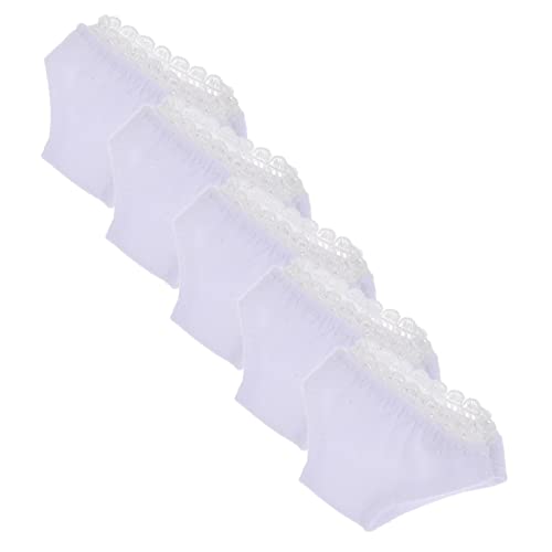CIYODO 5 Stück -Höschen puppenkleidung Puppen Kleidung Puppenausstattung Puppenunterwäsche Junge Puppe Mini All-Match-Puppen-Slip Einfarbiger Puppen-Slip Baumwolle Weiß von CIYODO