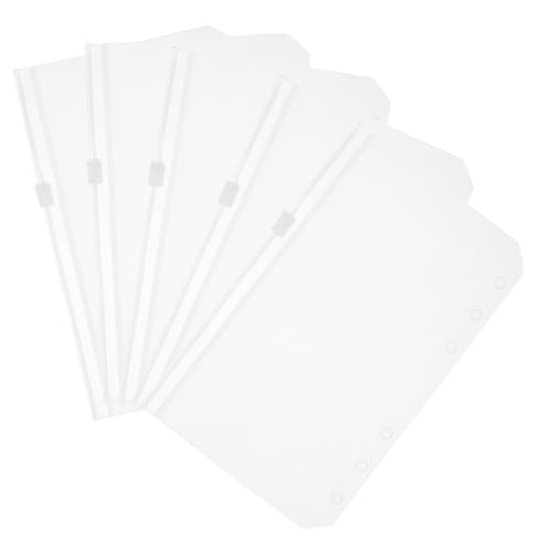 CIYODO 5 Stück Teiliges Transparente PVC Reißverschluss-taschen für Ordner Wasserfeste Dokumentenaufbewahrung Langlebig Wiederverwendbar für Notizbücher und Loseblatt-systeme von CIYODO