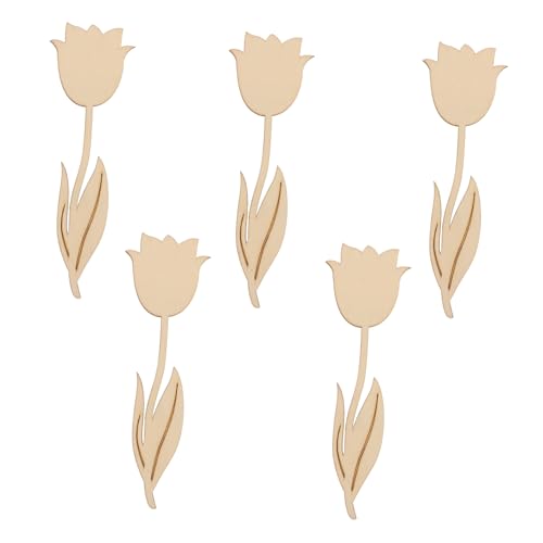 CIYODO 5 Stück Unbehandelte Holzblumen Holzscheiben für Diy Bastelprojekte zum Malen und Gestalten Bastelmaterial für von CIYODO