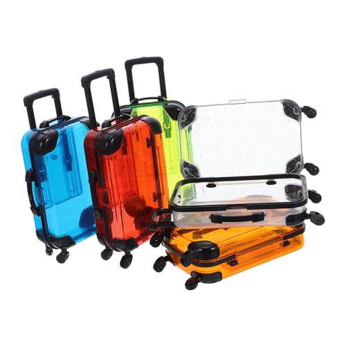 CIYODO 5 Teiliger Mini Koffer Mini Koffer Reisespielset Kindergepäck Kindersimulation Spielreisekoffer Miniatur Simulations Trolley Spielkoffer Für Kindergepäck von CIYODO
