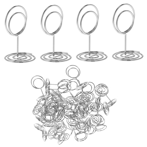 CIYODO 50 Stück Metall Tischkartenhalter Rund Stabile Metall Basis Foto und Namenskartenhalter für Hochzeit Party Büro Multifunktional für Grußkarten und Notizen CIYODO 50 Stück Metall Tischkartenhalter Rund Stabile Metall Basis Foto und Namenskartenhalter für Hochzeit Party Büro Multifunktional für Grußkarten und Notizen von CIYODO