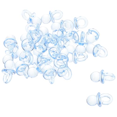 CIYODO 50 Stück Mini Beruhigungssauger Shower Deko Blau Vielseitige Partydekoration Junge Mädchen Leicht Kompakt Verarbeitet Interaktives Partyspiel Zubehör Shower Party Favors von CIYODO