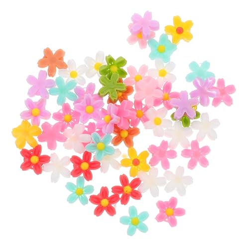 CIYODO 50 Stück Mini Resin Blüten Charms Kleine Fünfblättrige Blumen für Nagelkunst DIY Schmuck und Bastelverzierungen Vielseitig Einsetzbar Langlebig und Elegant von CIYODO