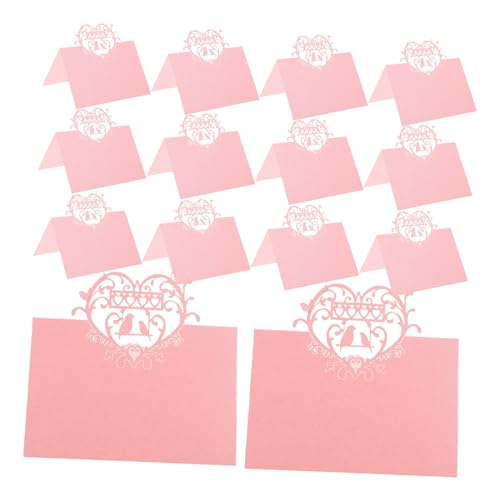 CIYODO 50 Stück Vogelhöhle Tischkarte Tischkarten für die Tischdekoration Vogel-Party-Dekorationen Gästekarten zur Hochzeit Nennenkarten für die Hochzeit Tischkarten Papier Rosa von CIYODO