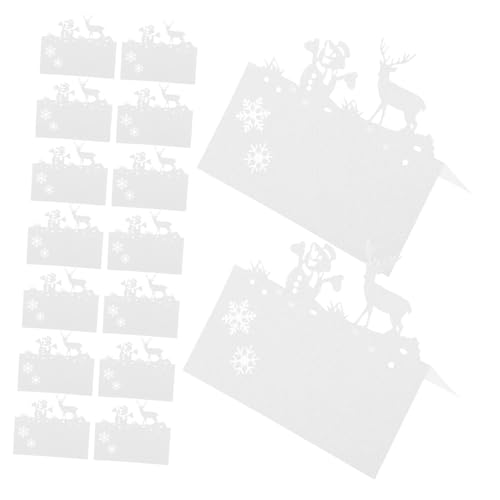 CIYODO 50 Stück Weihnachtliche Sitzkarten mit Schneemann und Rentier Motiv Papier Platzkarten für Weihnachtsfeier Beschreibbar Filigrane Cut Deko für Festliche Tischorganisation CIYODO 50 Stück Weihnachtliche Sitzkarten mit Schneemann und Rentier Motiv Papier Platzkarten für Weihnachtsfeier Beschreibbar Filigrane Cut Deko für Festliche Tischorganisation von CIYODO