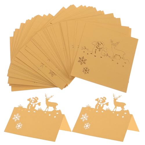 CIYODO 50 Stück Weihnachtsplatzkarten für Tischdekoration Rentier Schneemann Design Beschreibbare Sitzkarten für Festliche Anlässe für Partys und Feiern CIYODO 50 Stück Weihnachtsplatzkarten für Tischdekoration Rentier Schneemann Design Beschreibbare Sitzkarten für Festliche Anlässe für Partys und Feiern von CIYODO