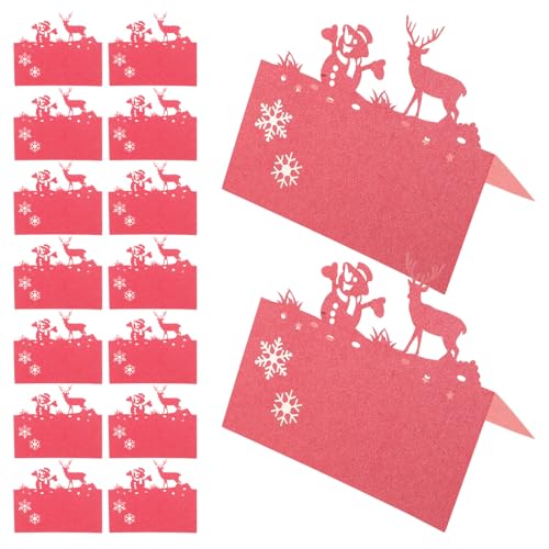 CIYODO 50 Stück Weihnachtsplatzkarten im Rentier und Schneemann Stil Papier Sitzkarten für Tischdekoration Tischzeltkarten für Weihnachten und Festliche Anlässe CIYODO 50 Stück Weihnachtsplatzkarten im Rentier und Schneemann Stil Papier Sitzkarten für Tischdekoration Tischzeltkarten für Weihnachten und Festliche Anlässe von CIYODO